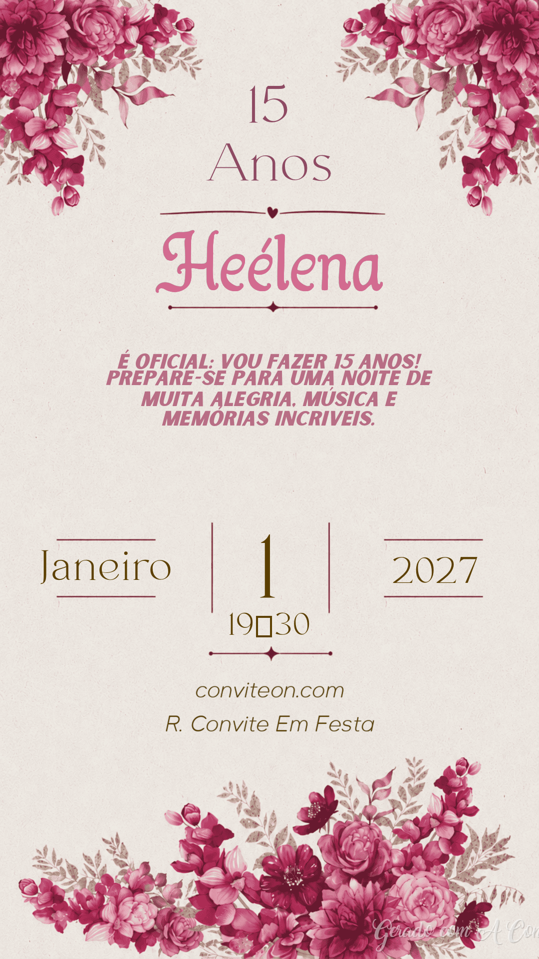 Convite 15 Anos