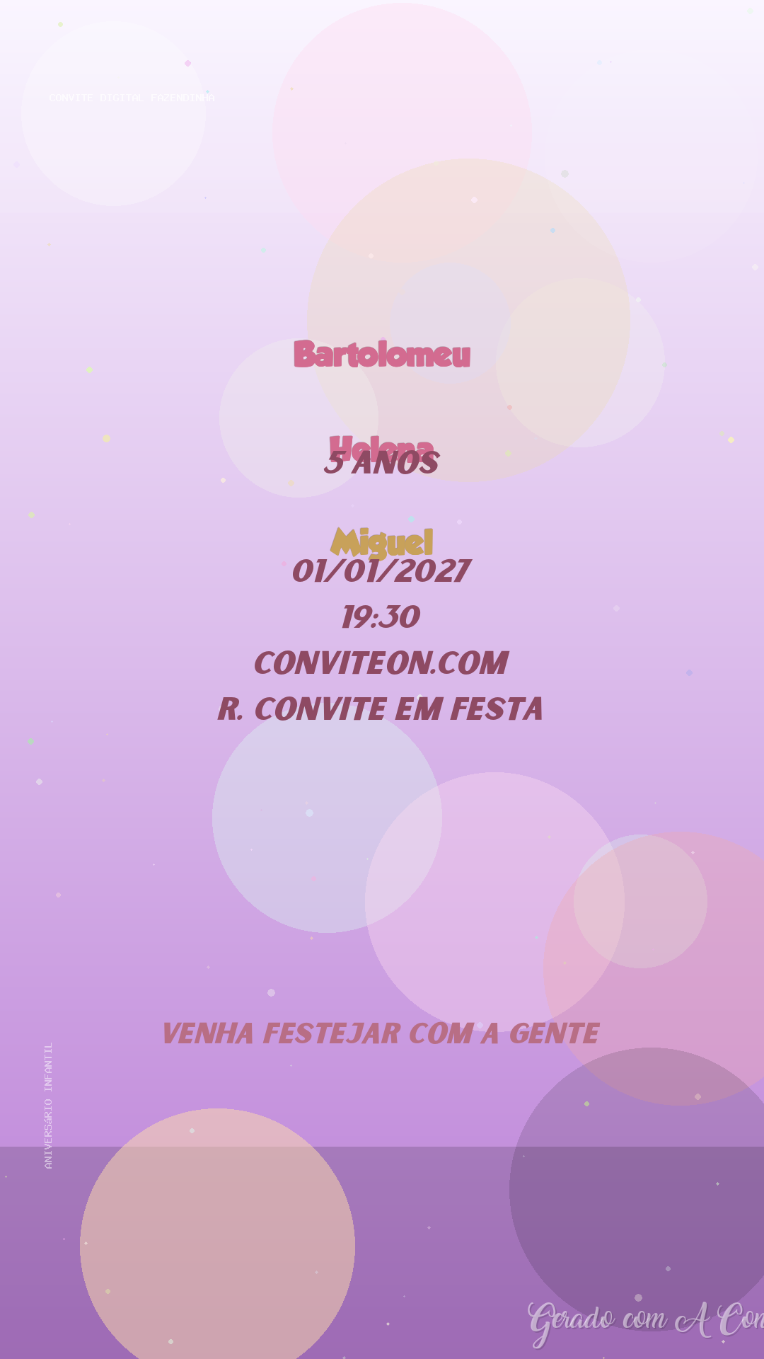 Convite Digital Fazendinha